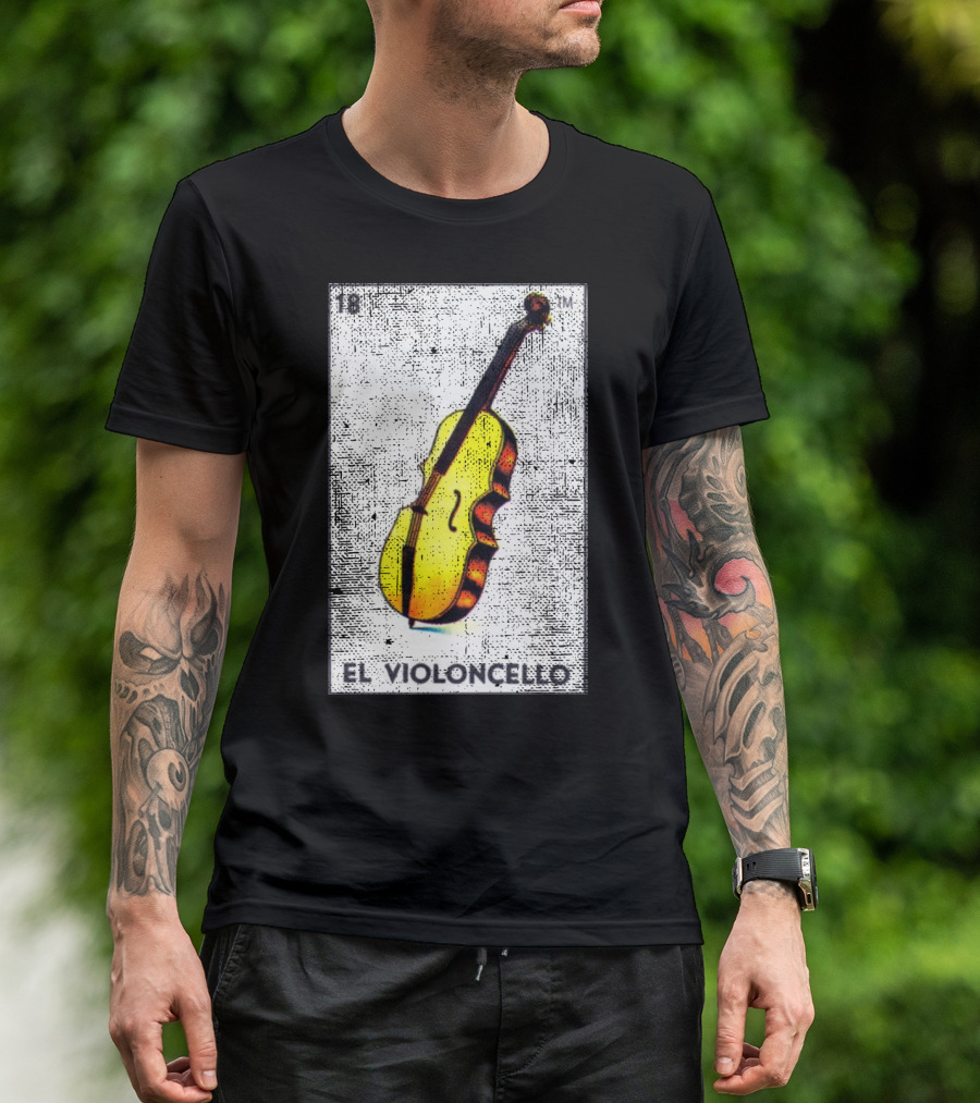 El Violoncello 18 Mexican Loteria Bingo Card T-Shirt