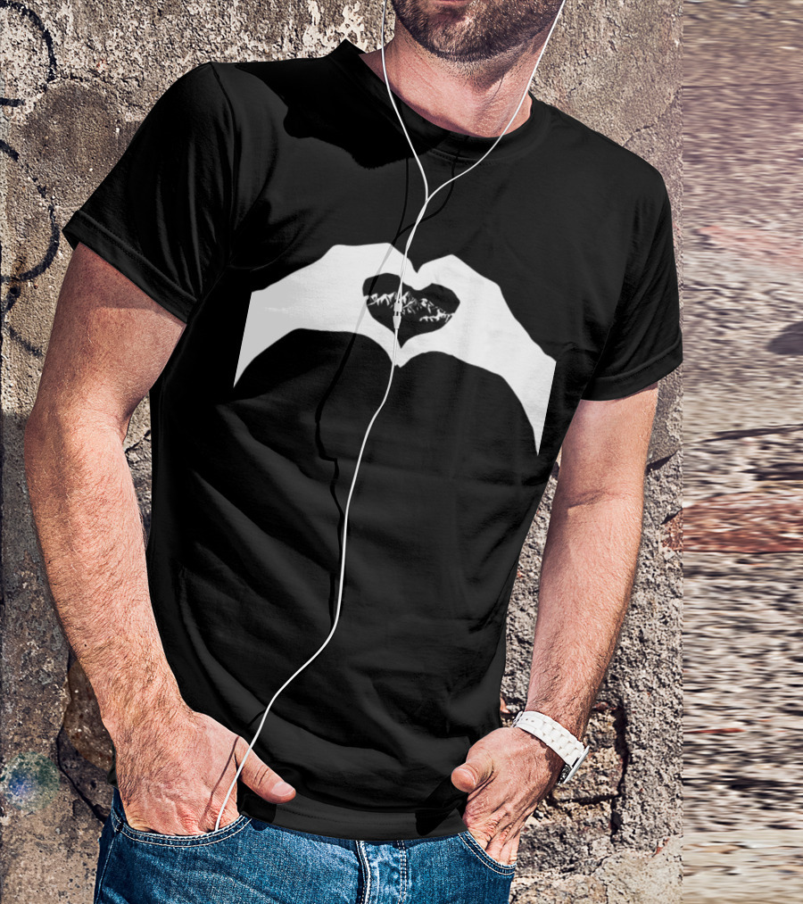 Heart Hands Love Mountains Gesture T-Shirt