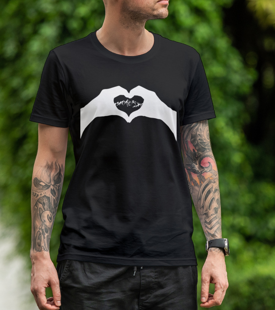 Heart Hands Love Mountains Gesture T-Shirt