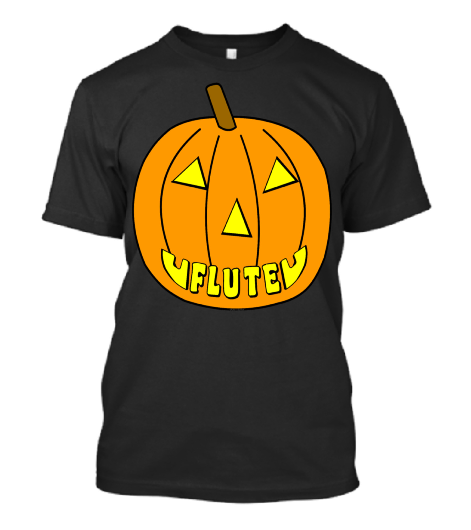 Flute Carved Pumpkin Halloween Face T-Shirt