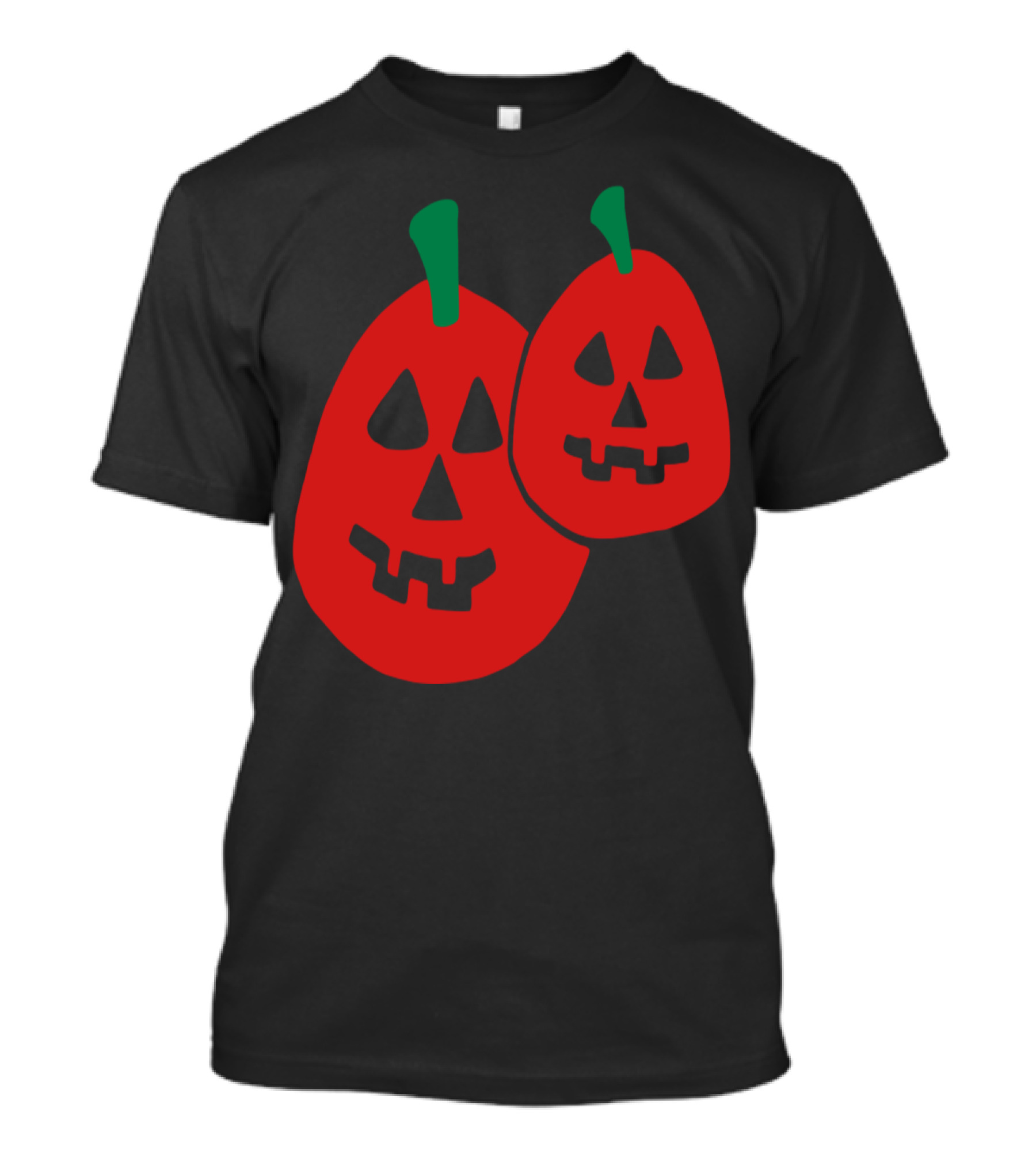 2 Pumpkins Creepy Halloween Faces T-Shirt