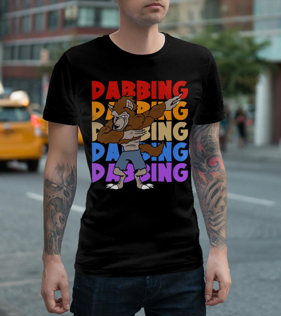 Dabbing Werewolf Vintage Halloween Dab Monster T-Shirt