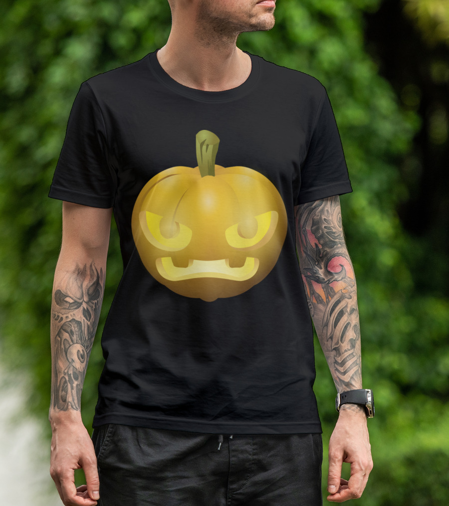 Carved Pumpkin Glowing Face Halloween Jack-o'-Lantern T-Shirt