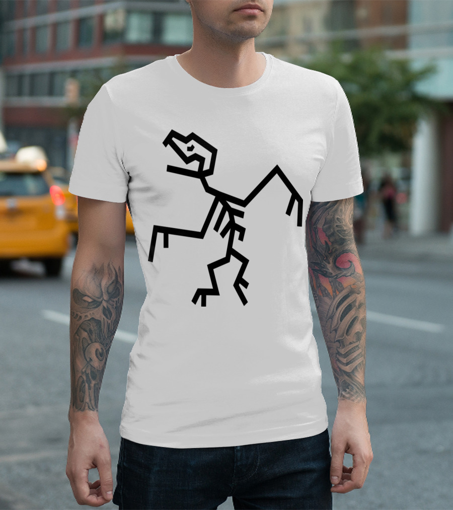 Pterodactyl Fossil Skeleton Flying Dinosaur Outline T-Shirt