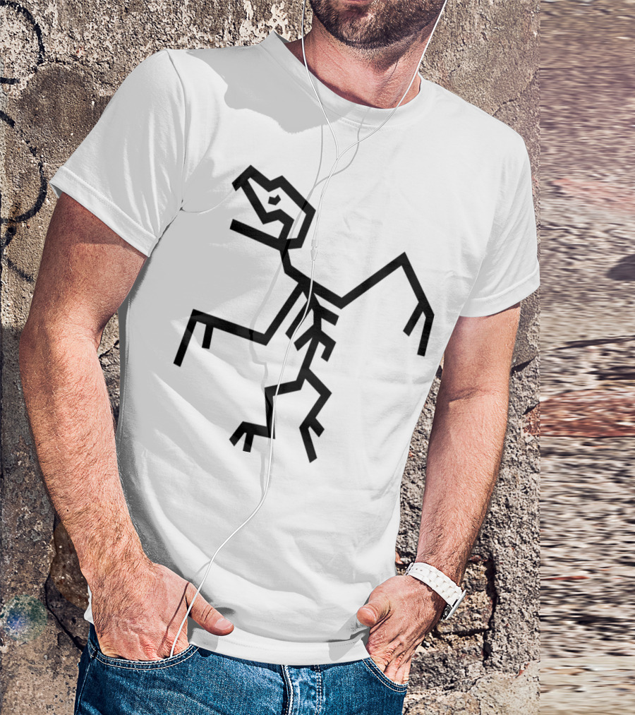 Pterodactyl Fossil Skeleton Flying Dinosaur Outline T-Shirt