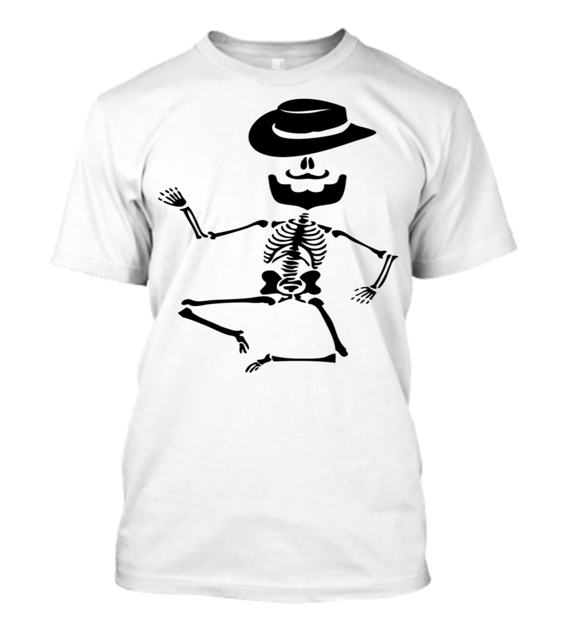 Halloween Mustache Skeleton With Hat 234 T-Shirt