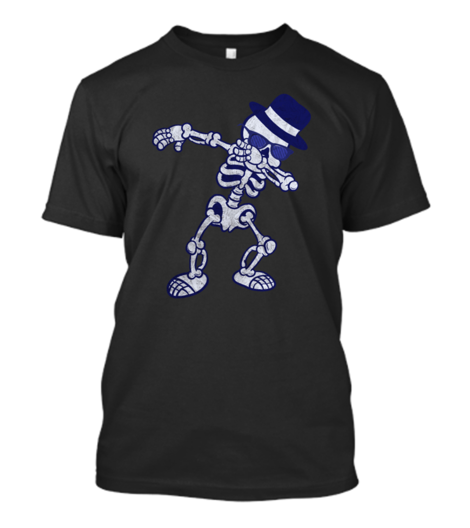 Dabbing Skeleton With Fedora Hat And Sunglasses T-Shirt