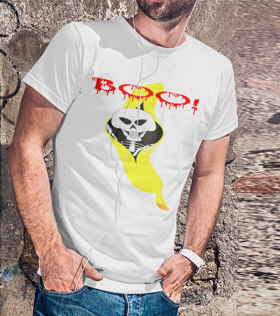 Boo Halloween Trick Or Treat Scary Banana Skeleton T-Shirt