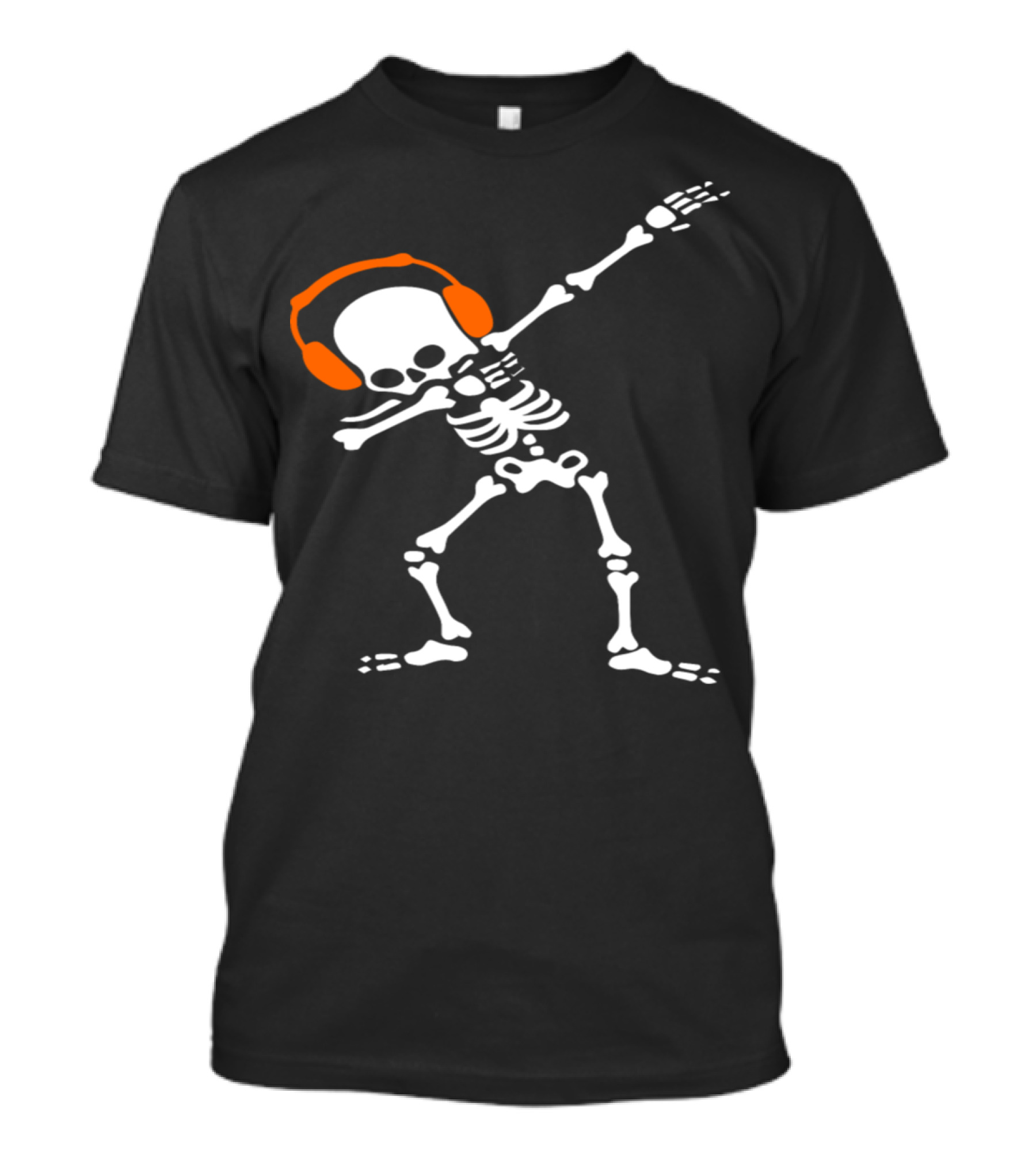 Dabbing Skeleton Dancing Skull With Headphones Hip Hop T-Shirt