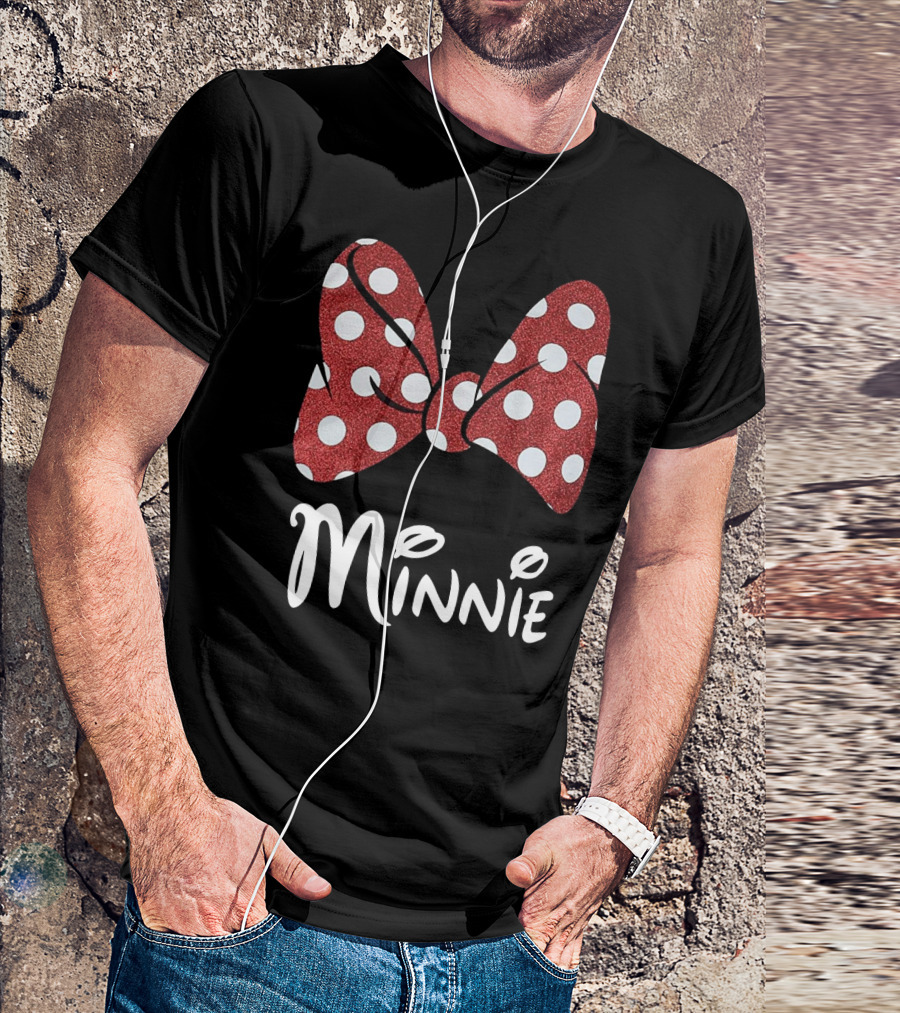 Disney Minnie Mouse Glitter Bow Red Polka Dot Minnie T-Shirt