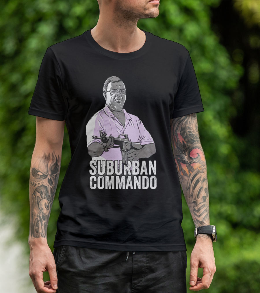 Suburban Commando Styled Humor With Retro Action Pose T-Shirt
