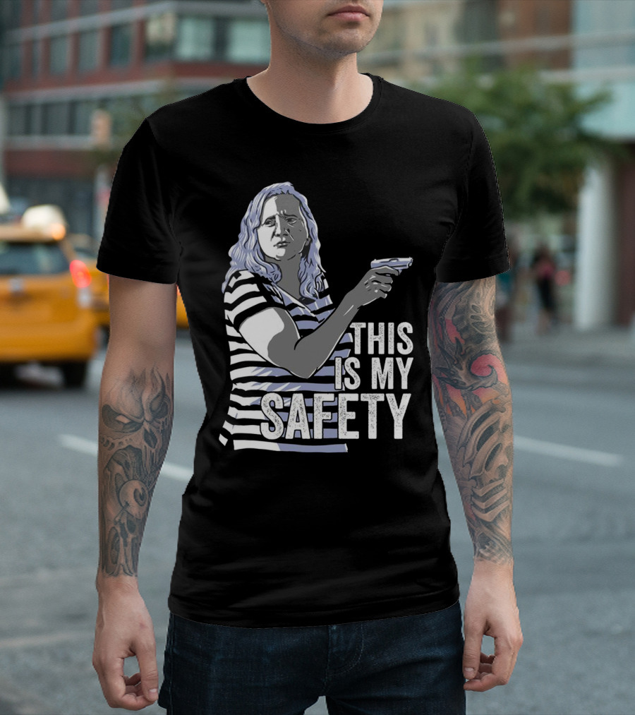 This Is My Safety Women's Striped Gun T-Shirt