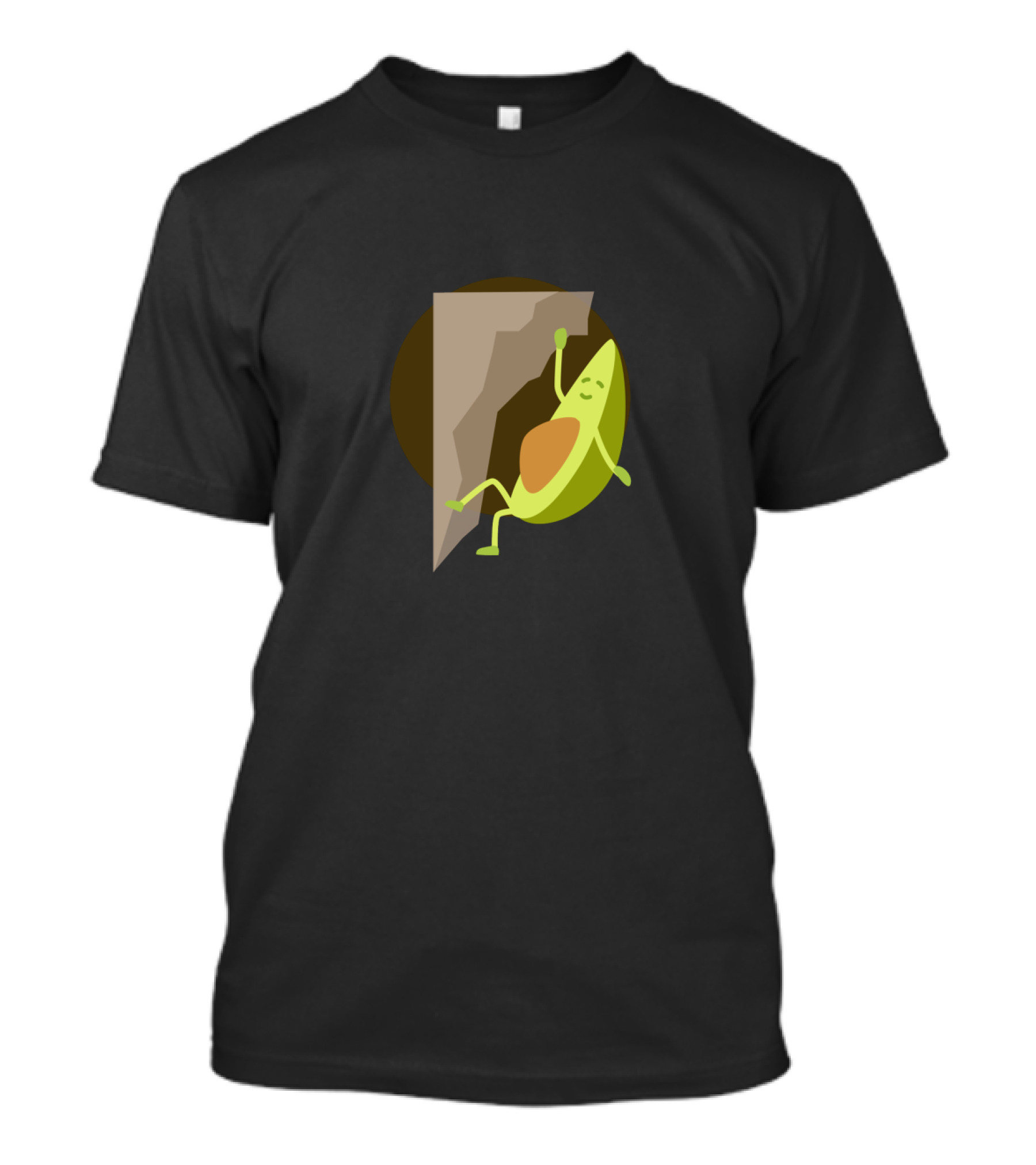 Climbing Avocado Cartoon Rock Climbing Humor T-Shirt