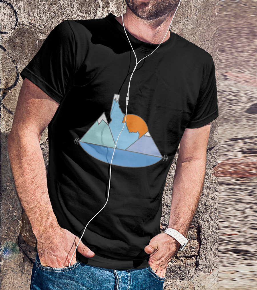 Idahome Mountains And Sun Landscape T-Shirt