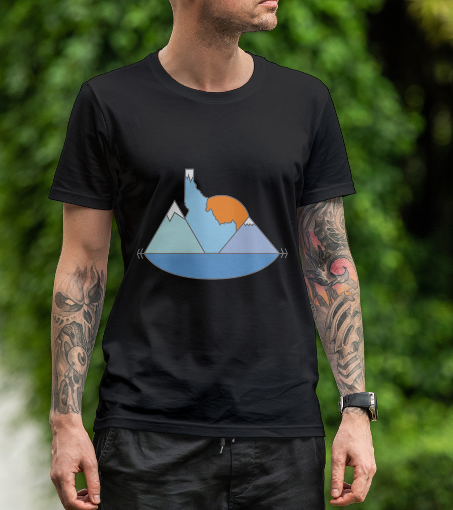 Idahome Mountains And Sun Landscape T-Shirt