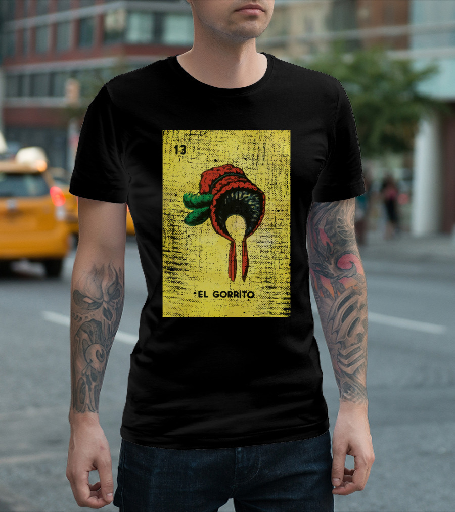 El Gorrito Loteria Card 13 Mexican Bingo Tradition T-Shirt