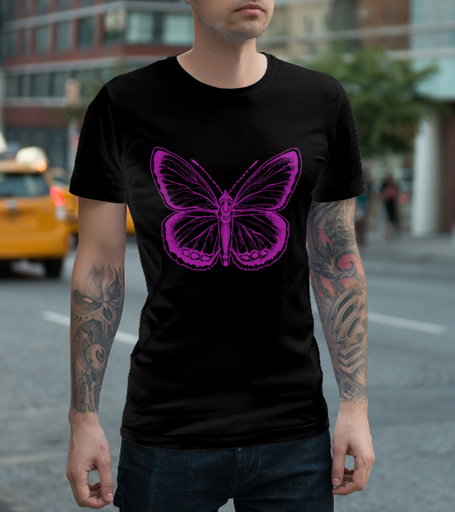 Beautiful Violet Butterfly Purple T-Shirt