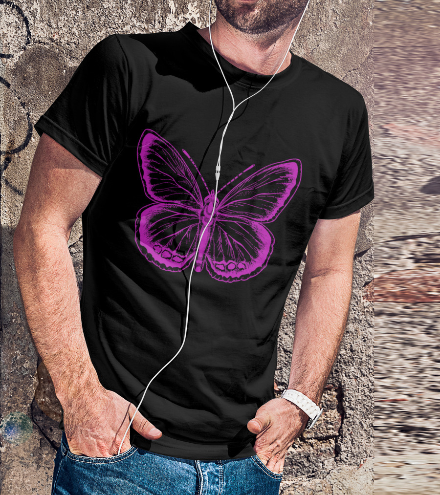 Beautiful Violet Butterfly Purple T-Shirt