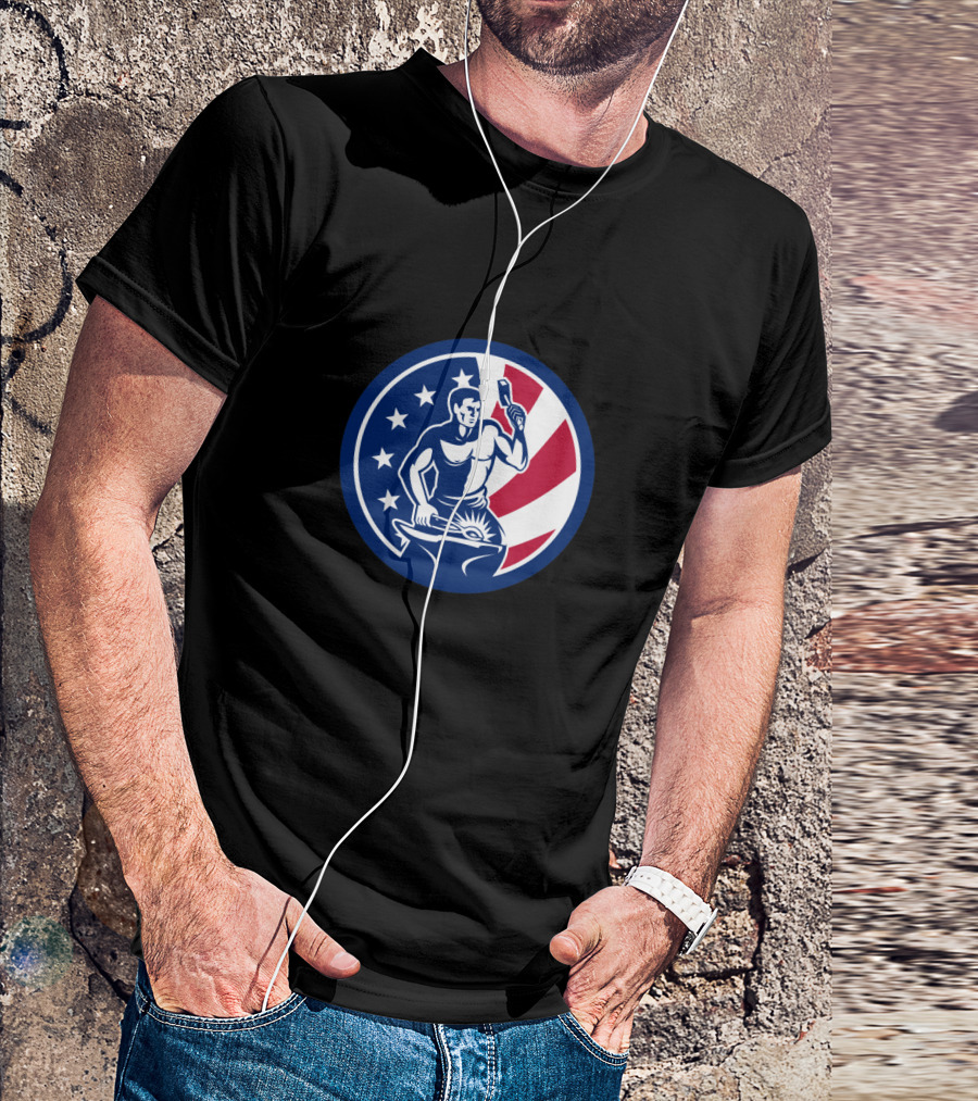 American Farrier Blacksmith USA Flag T-Shirt