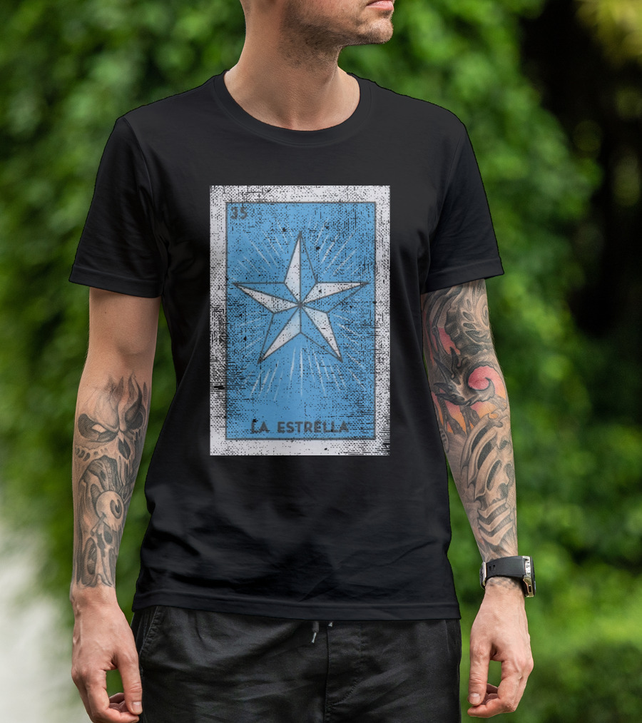 Mexican Loteria Card 35 La Estrella Bingo Star T-Shirt