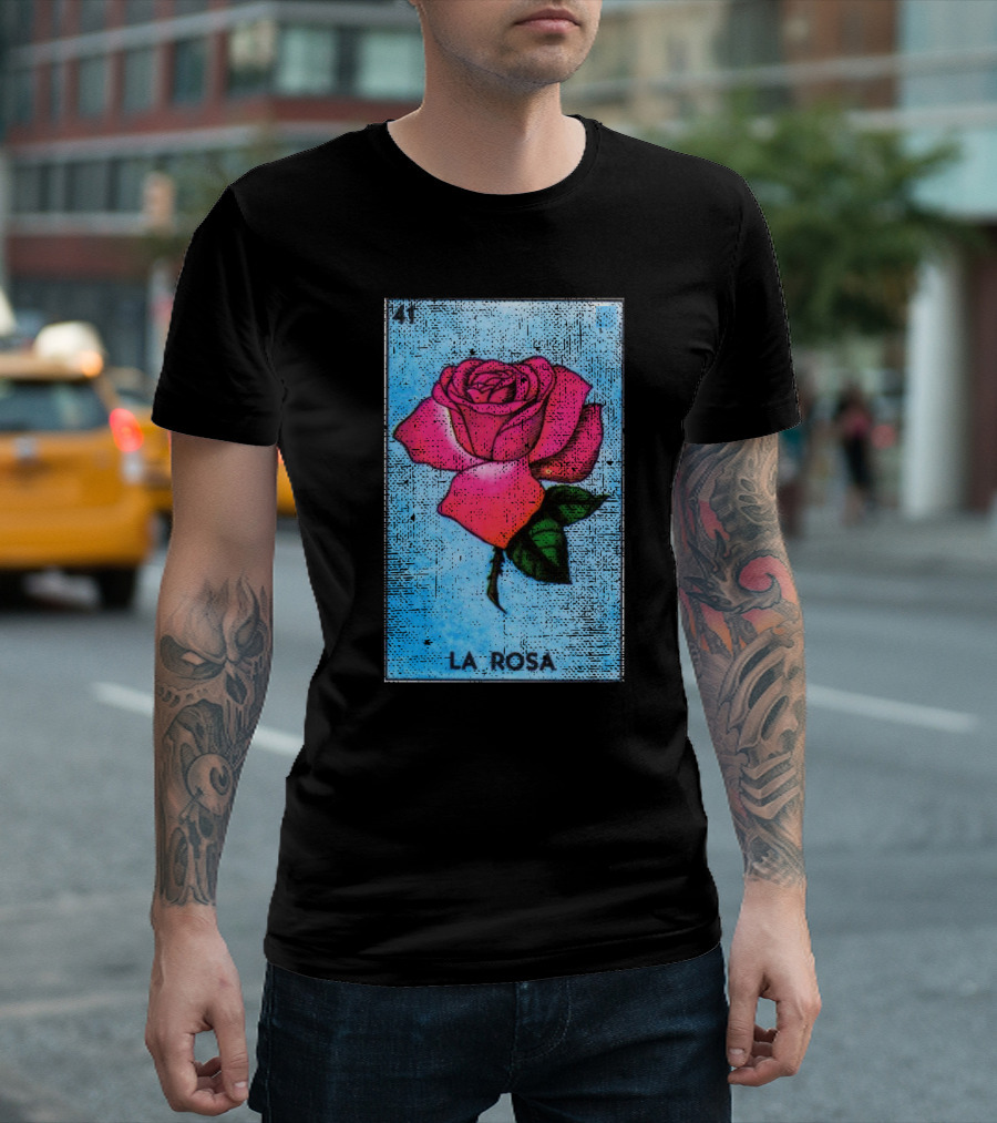 La Rosa Mexican Loteria Bingo Card Classic Rose T-Shirt