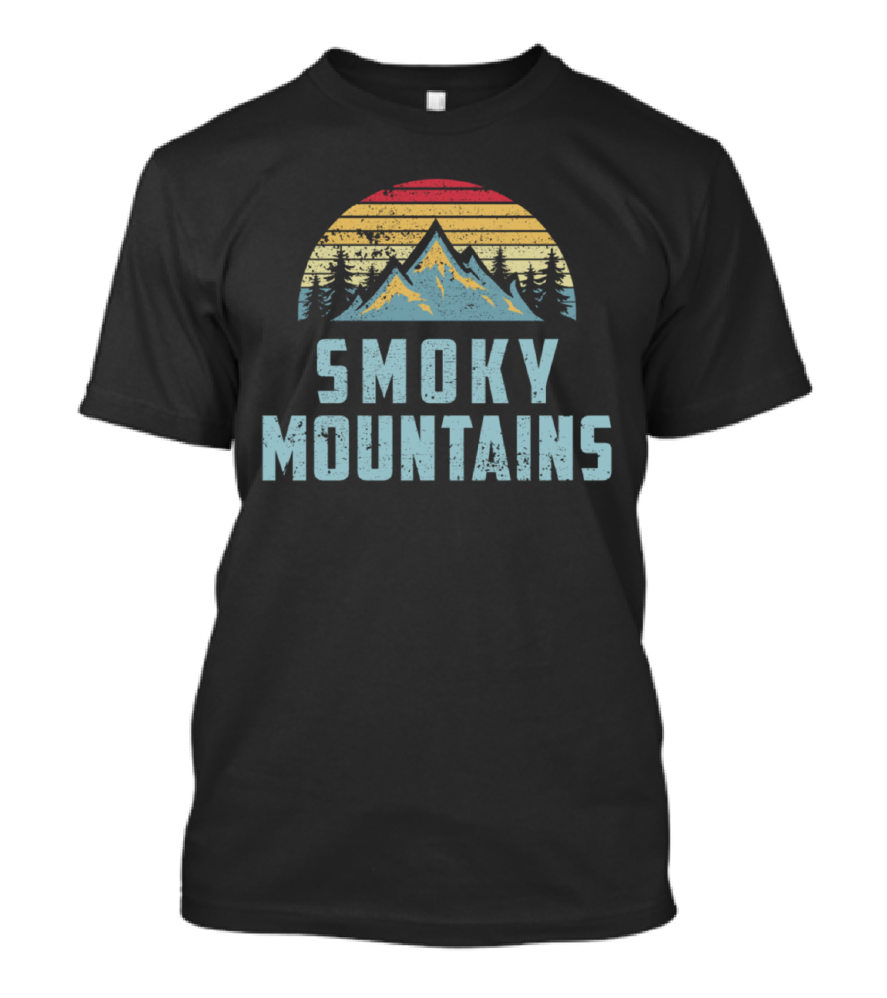 Smoky Mountains Retro Style National Park Vintage Sunset T-Shirt