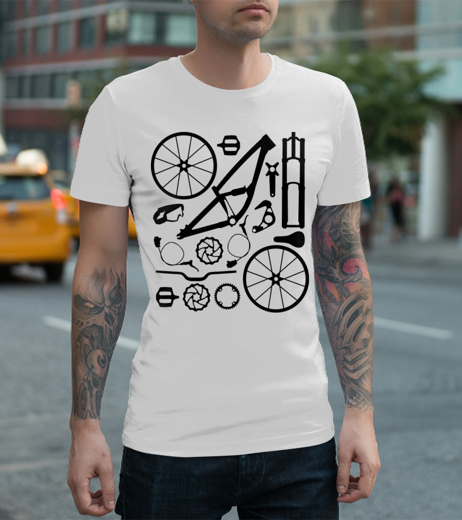 Downhill Mountain Bike Components Silhouette DH MTB T-Shirt