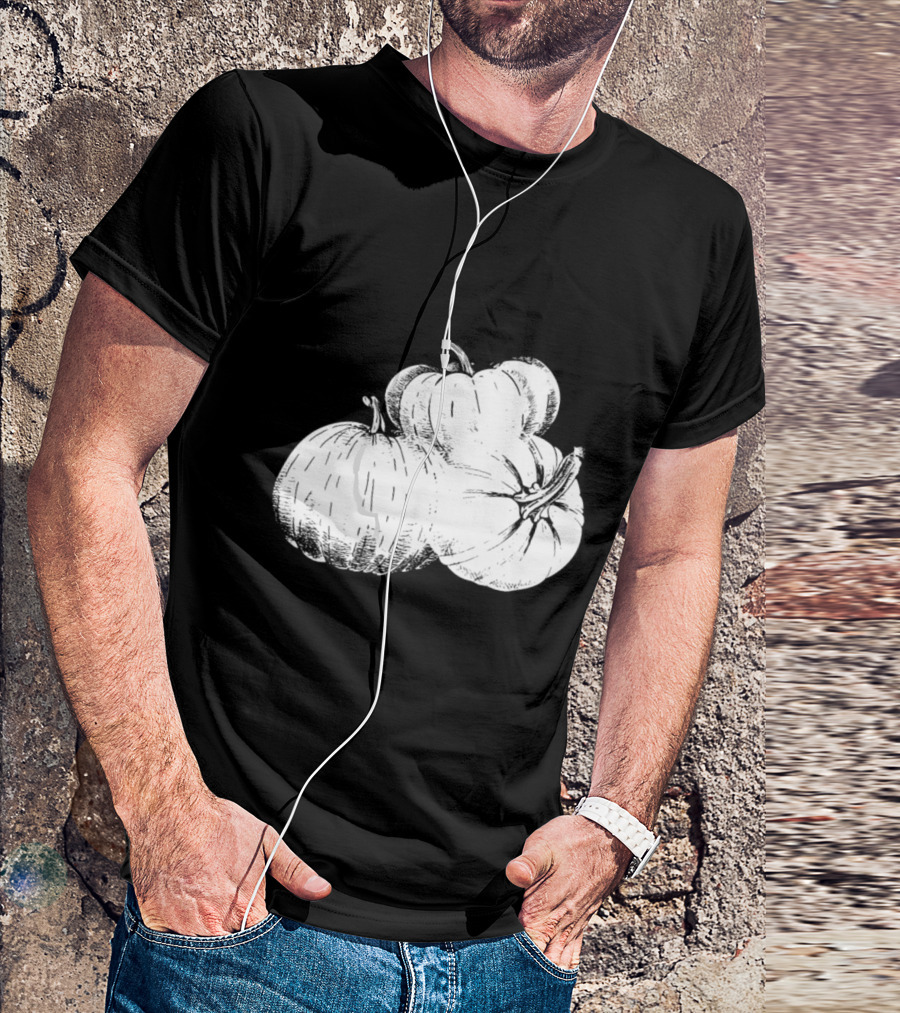 The Three Pumpkins Vintage Drawing T-Shirt