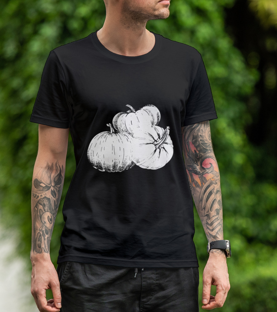 The Three Pumpkins Vintage Drawing T-Shirt