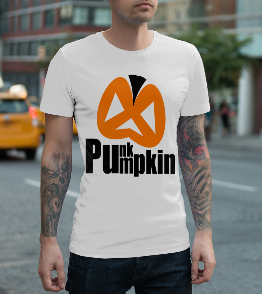 Punk Pumpkin Halloween Triangle Eyes Orange T-Shirt