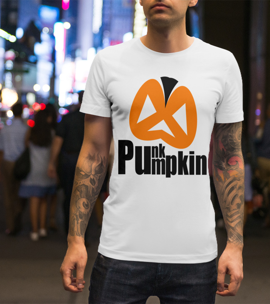 Punk Pumpkin Halloween Triangle Eyes Orange T-Shirt