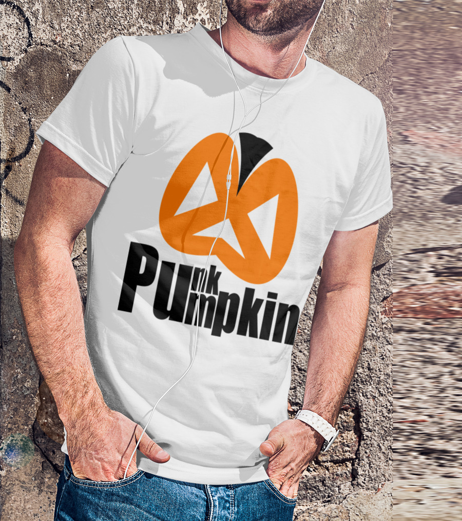 Punk Pumpkin Halloween Triangle Eyes Orange T-Shirt