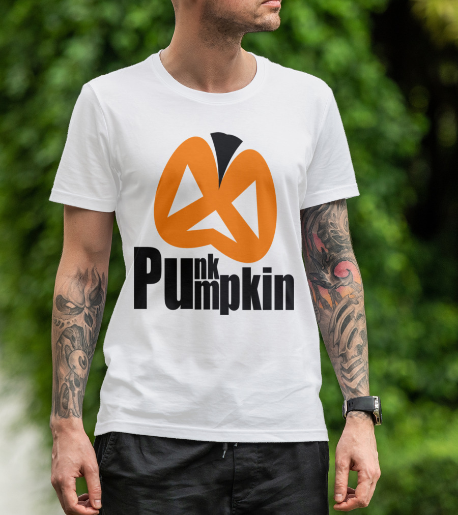 Punk Pumpkin Halloween Triangle Eyes Orange T-Shirt