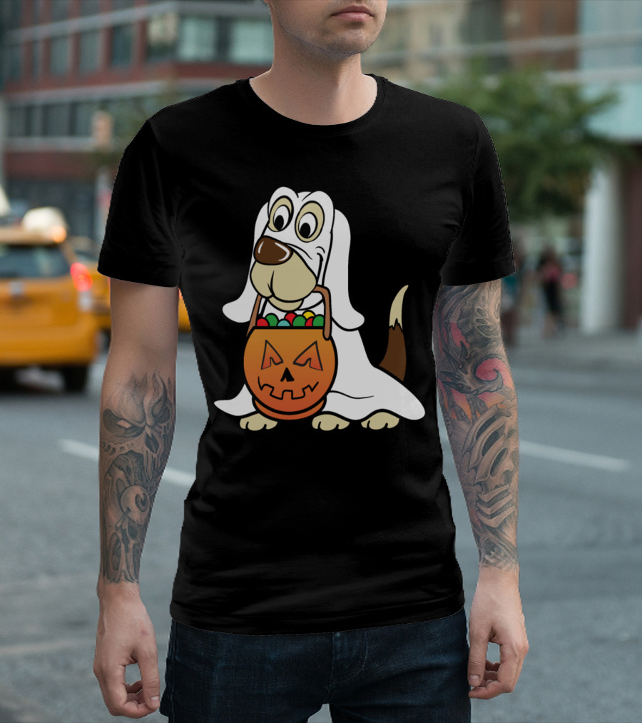 Halloween Dog Monster Zombie Horror Ghost Trick Or Treat Pumpkin T-Shirt