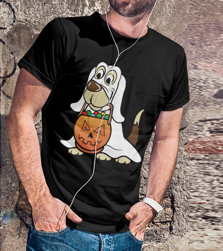 Halloween Dog Monster Zombie Horror Ghost Trick Or Treat Pumpkin T-Shirt
