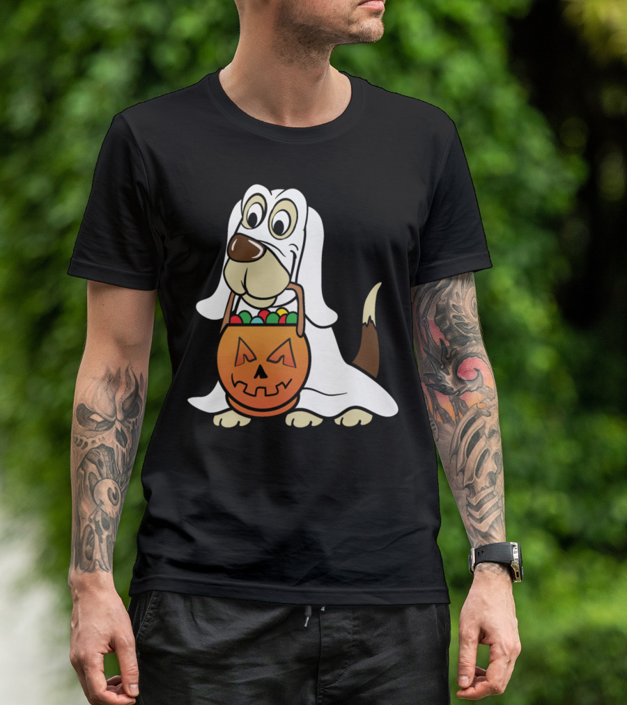 Halloween Dog Monster Zombie Horror Ghost Trick Or Treat Pumpkin T-Shirt