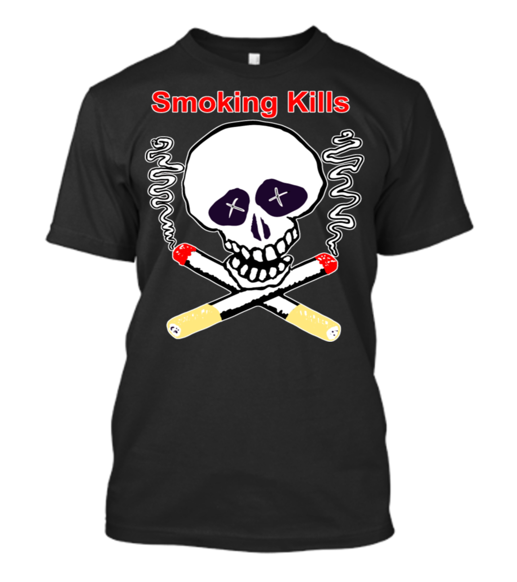 Smoking Kills Skull With Crossed Cigarettes T-Shirt