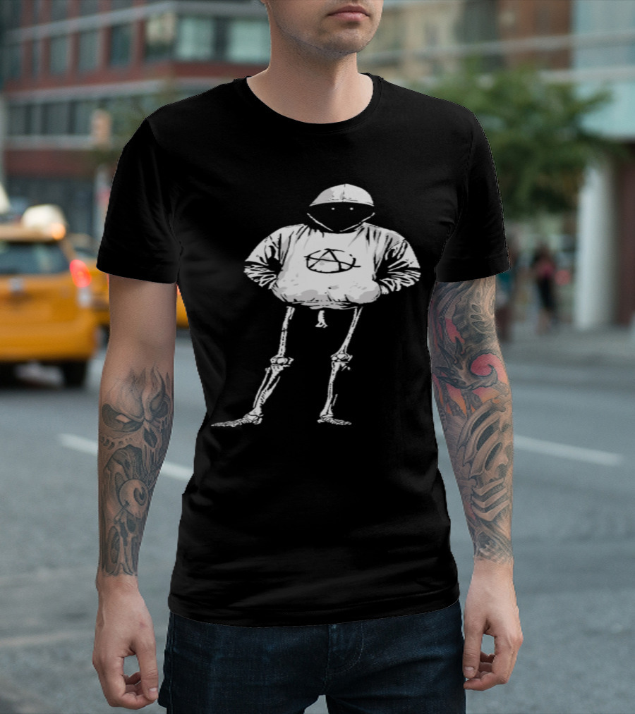 Anarchy Symbol Halloween Skeleton T-Shirt