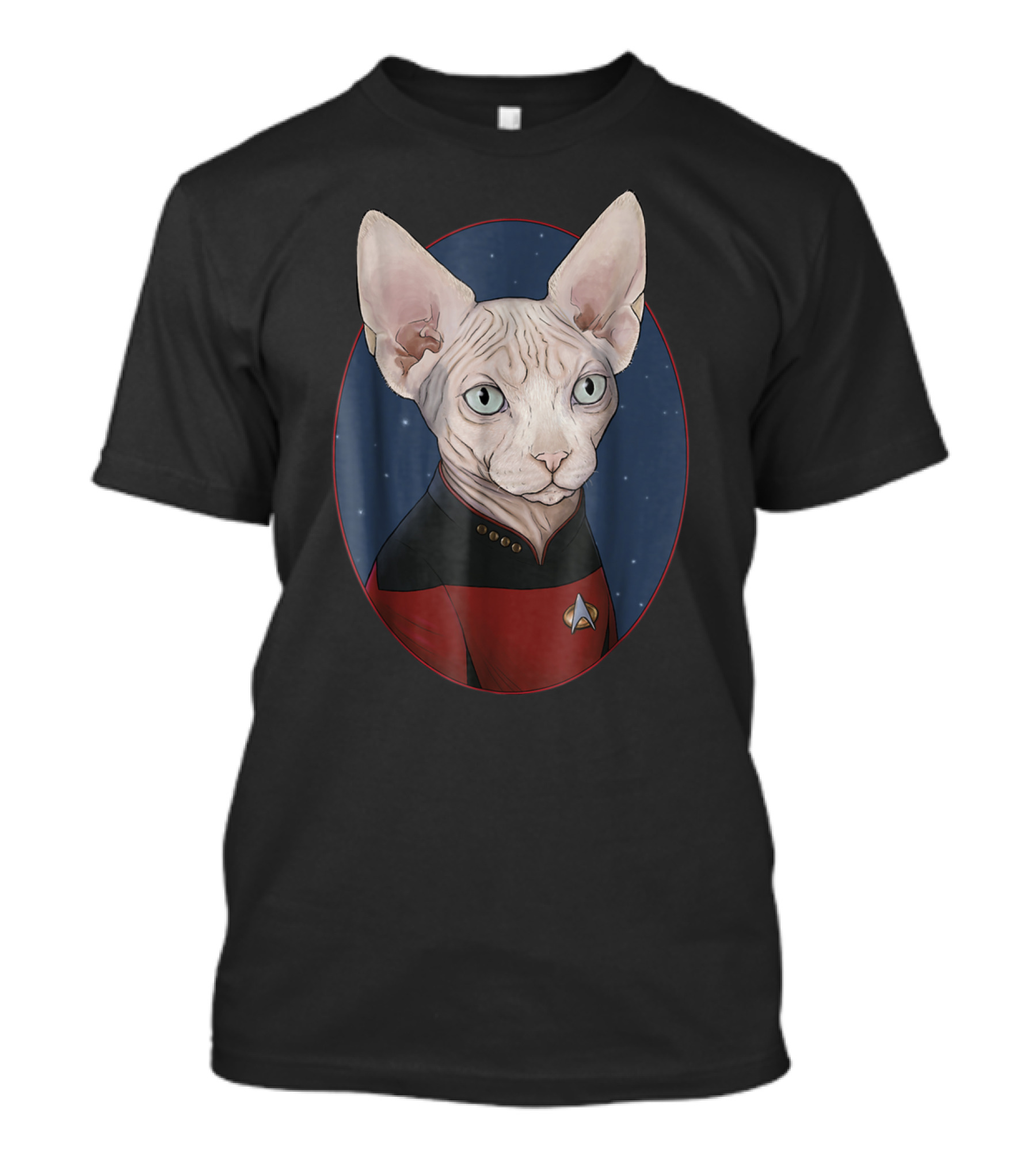 Sphinx Cat Starfleet Uniform Captain T-Shirt
