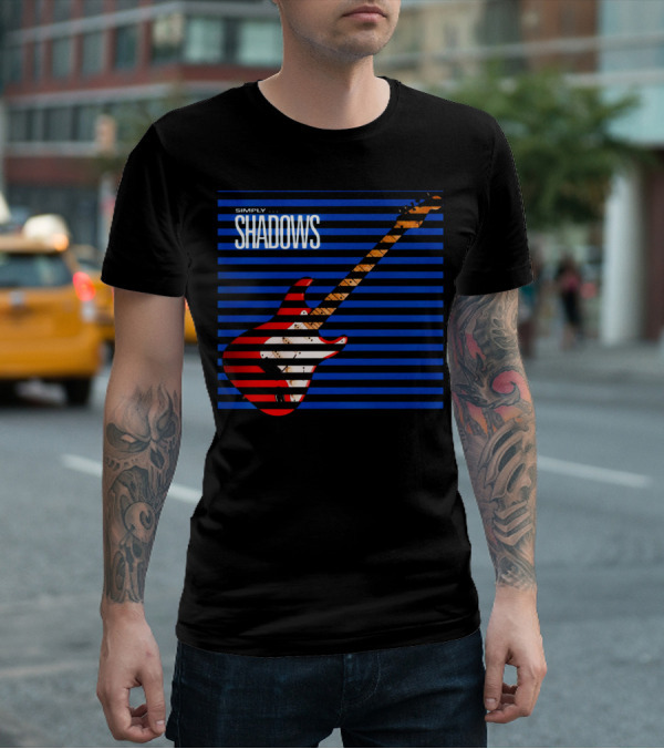 Simply Shadows Electric Guitar With Stripes T-Shirt