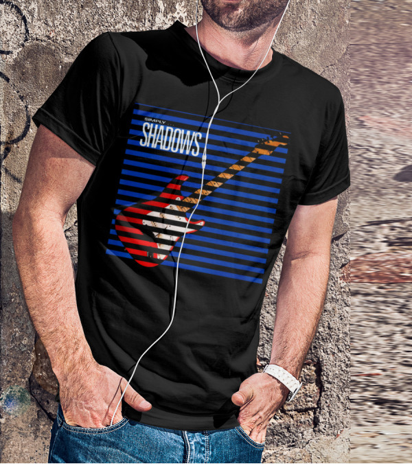 Simply Shadows Electric Guitar With Stripes T-Shirt