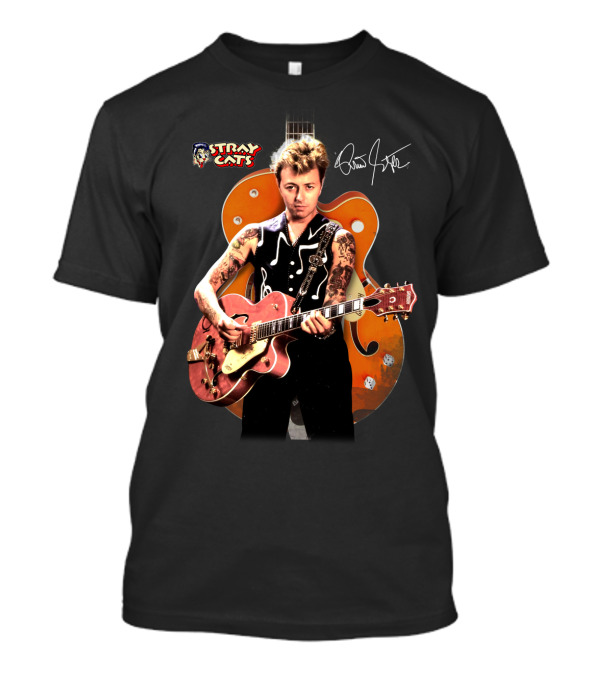 Stray Cats Rockabilly Brian Setzer Guitar T-Shirt