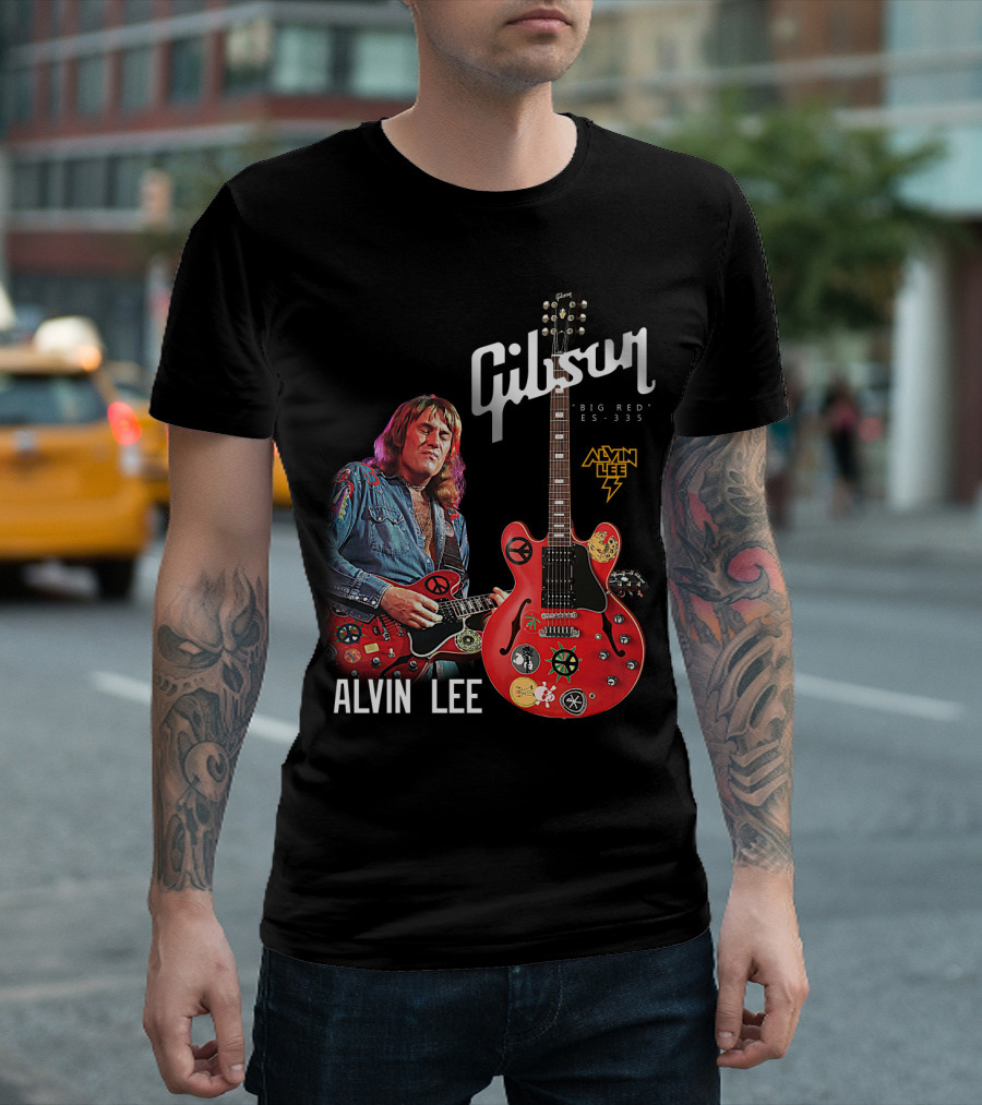 Gibson Big Red ES-335 Alvin Lee Guitar Iconic Rock Legend T-Shirt