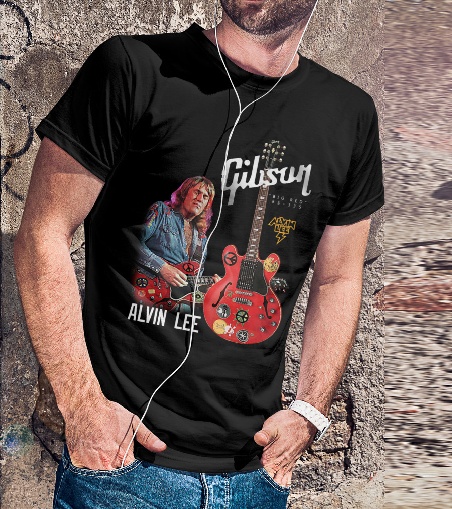 Gibson Big Red ES-335 Alvin Lee Guitar Iconic Rock Legend T-Shirt
