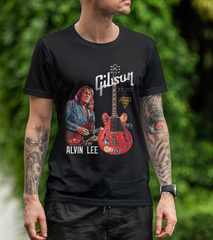 Gibson Big Red ES-335 Alvin Lee Guitar Iconic Rock Legend T-Shirt