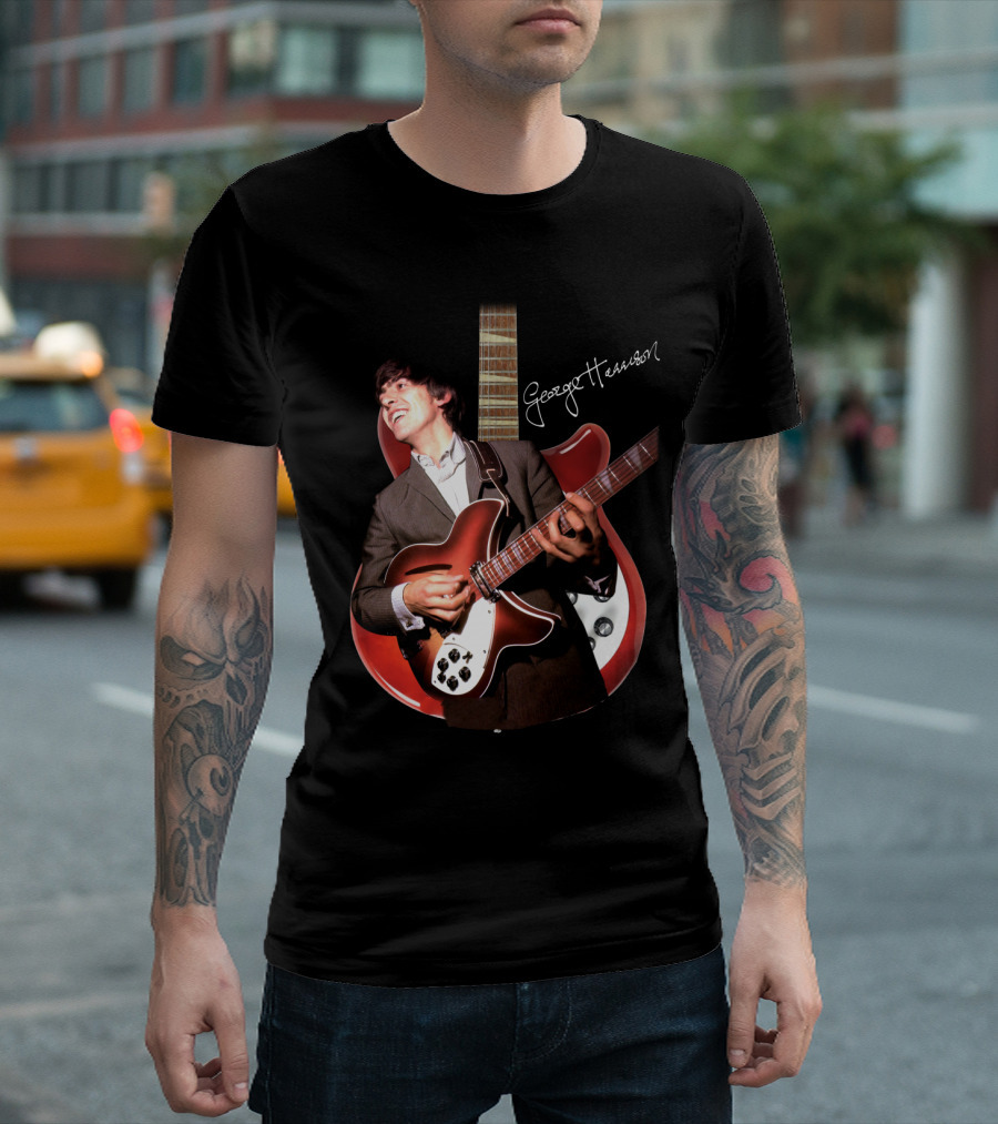 George Harrison Playing Guitar T-Shirt