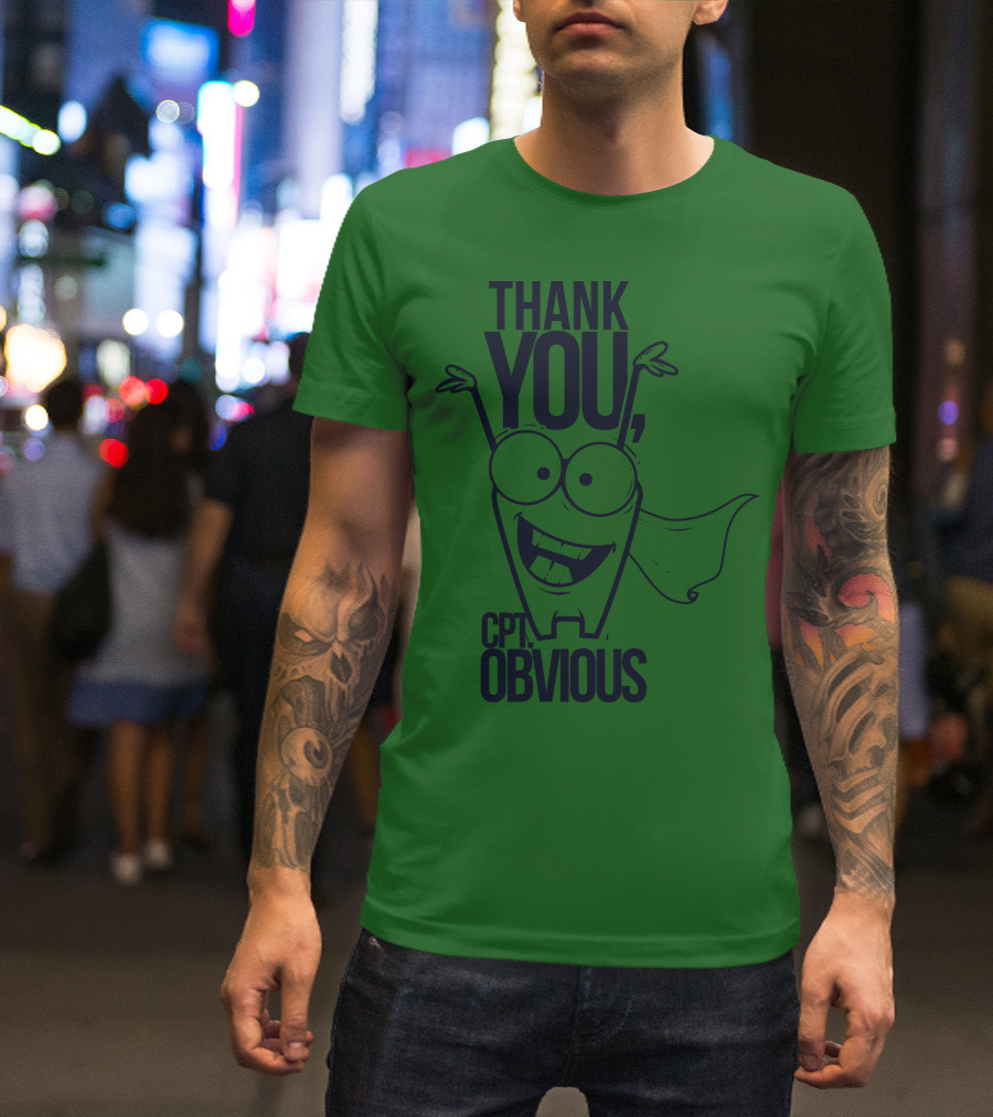 Thank You Cpt Obvious Superhero Cartoon T-Shirt