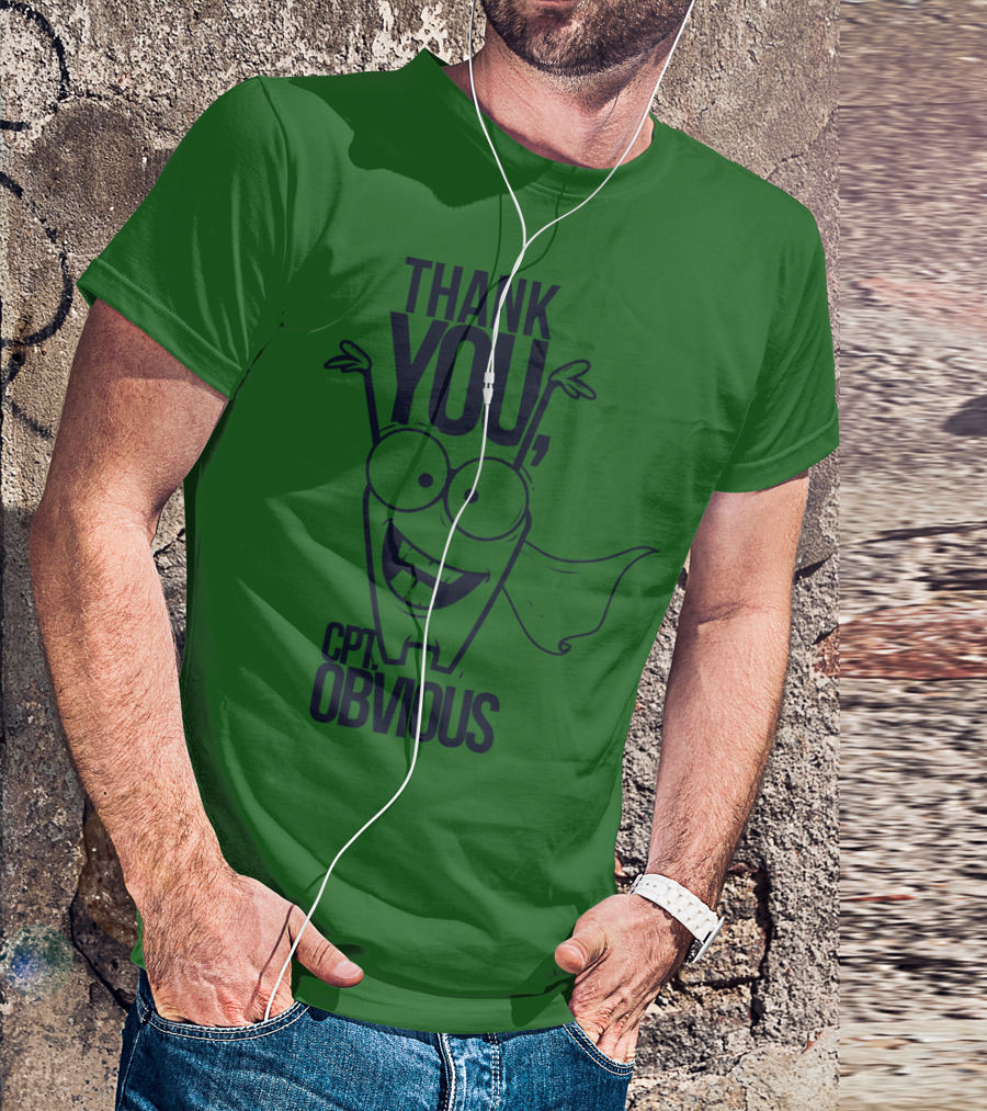 Thank You Cpt Obvious Superhero Cartoon T-Shirt