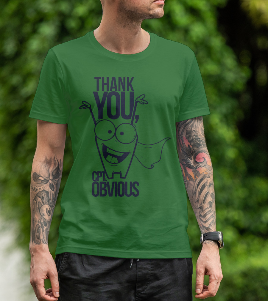 Thank You Cpt Obvious Superhero Cartoon T-Shirt