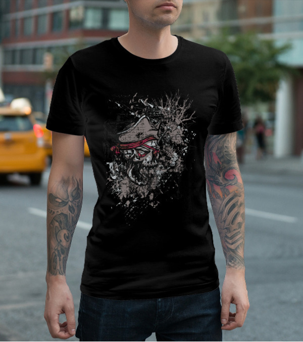 THE Zombie Pirate Skull Splatter T-Shirt